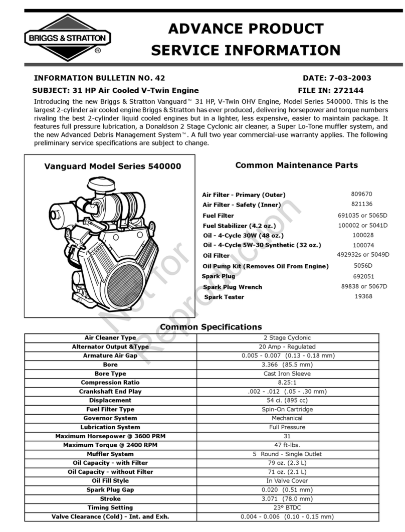 Briggs & Stratton Vanguard 540000 Series Operating and installation instructions