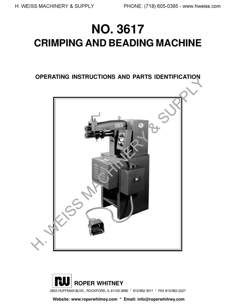 Roper Whitney 3617 Operating instructions and parts identification Roper Whitney 3617 Operating instructions and parts identification
