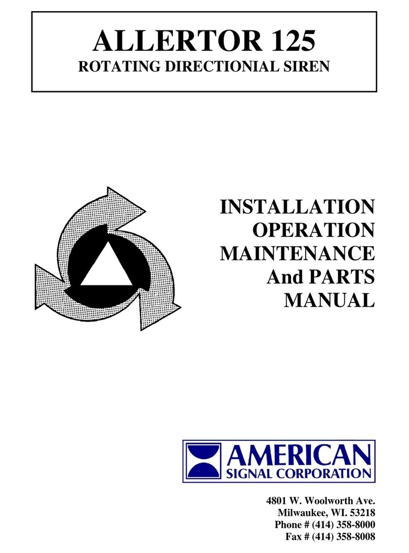 ACA ALLERTOR 125 Installation, operation, maintenance and parts manual