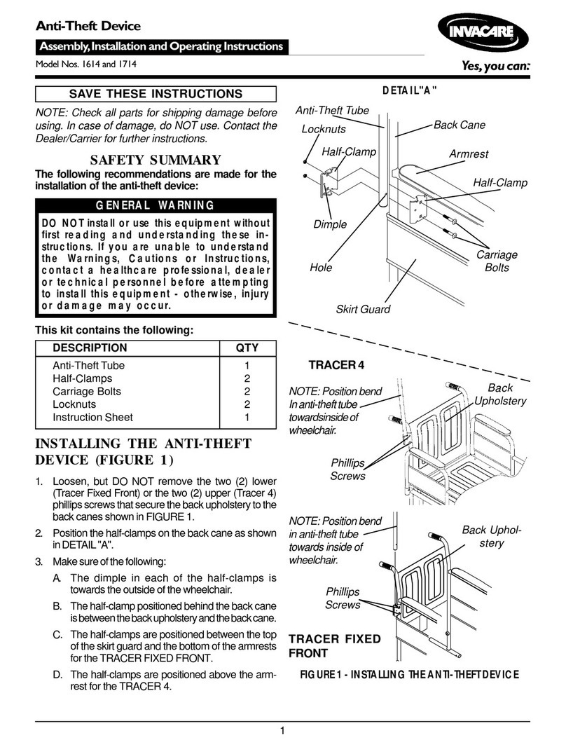 Invacare 1614 Assembly instructions