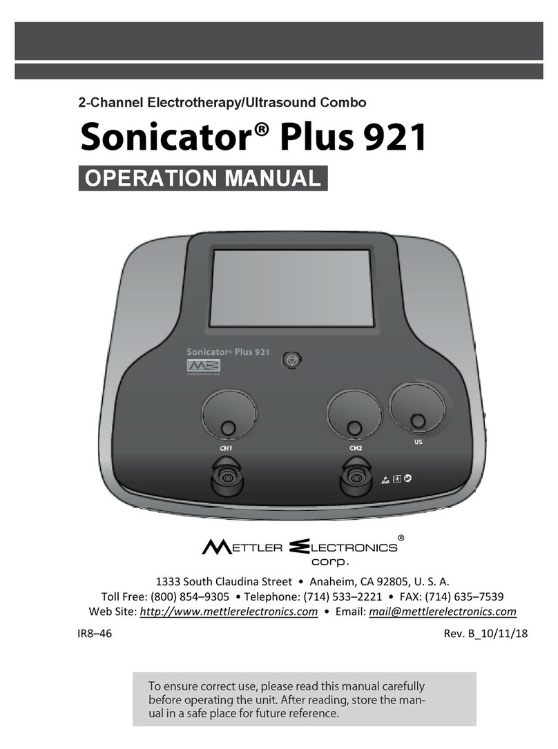 Mettler Electronics Sonicator Plus 921 Operation manual