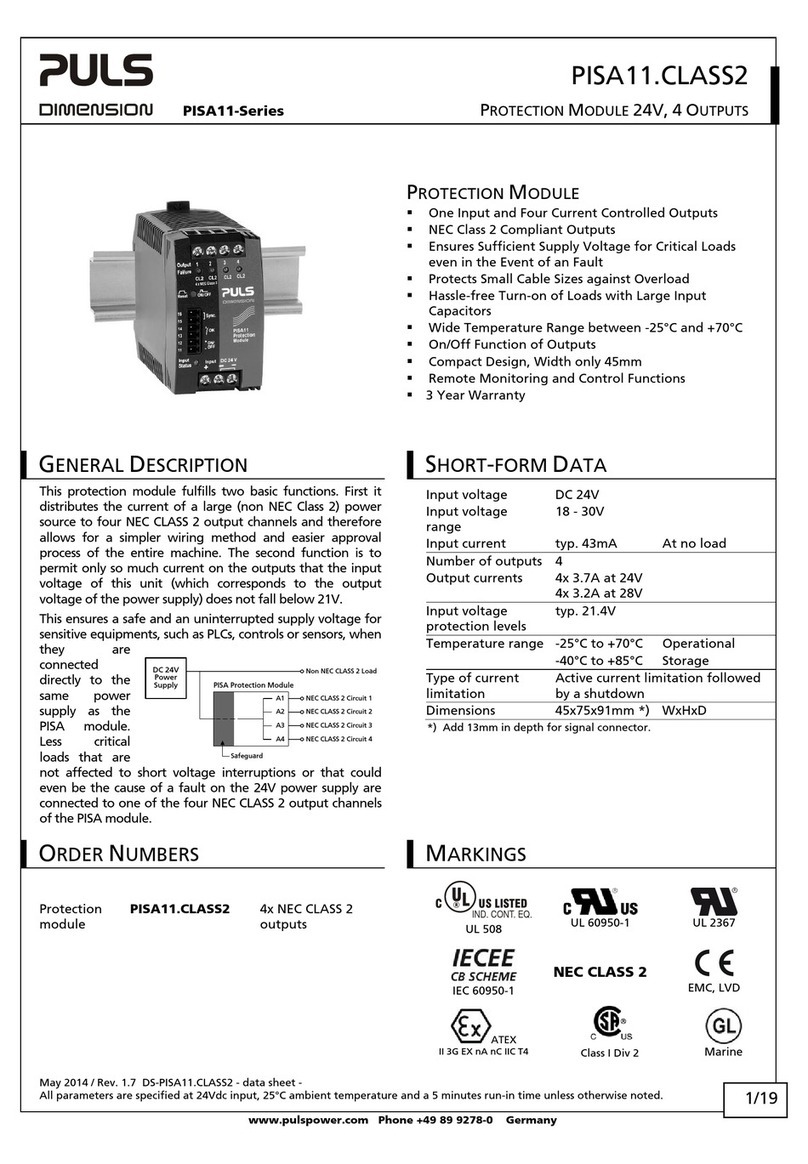 Puls dimension PISA11 Series User manual