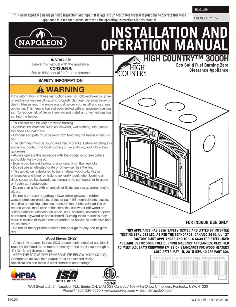 Napoleon HIGH COUNTRY 3000H User manual Napoleon HIGH COUNTRY 3000H User manual
