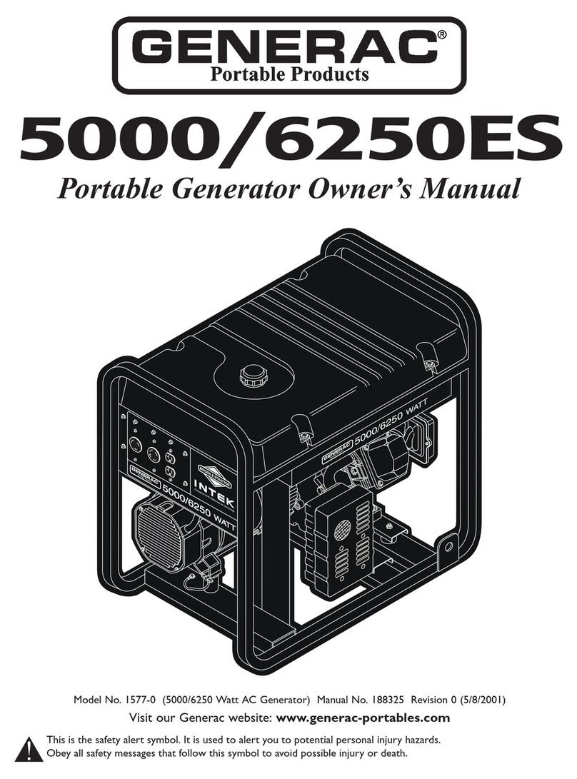 Generac Portable Products 6250ES User manual Generac Portable Products 6250ES User manual