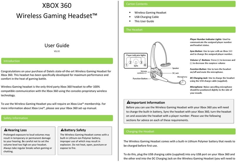 Datel Design & Development Wireless Gaming Headset user guide