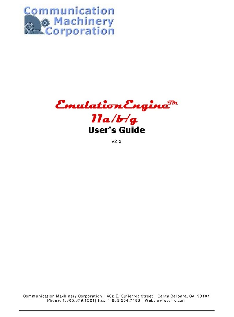 Communication Machinery Corporation EmulationEngine 11a/b/g user guide