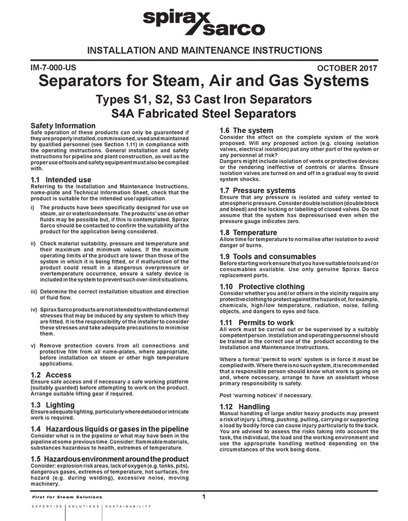 Spirax Sarco S1 Installation and maintenance instructions
