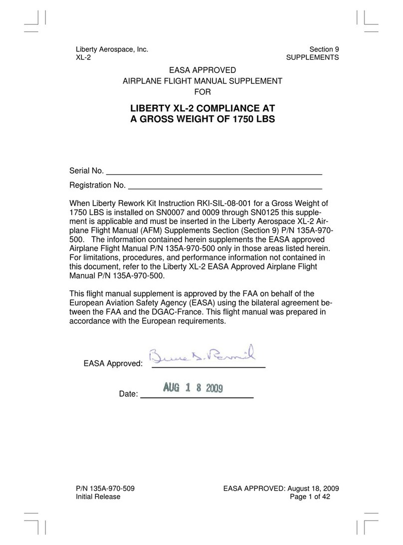 Liberty XL-2 AIRPLANE FLIGHT MANUAL SUPPLEMENT Liberty XL-2 AIRPLANE FLIGHT MANUAL SUPPLEMENT