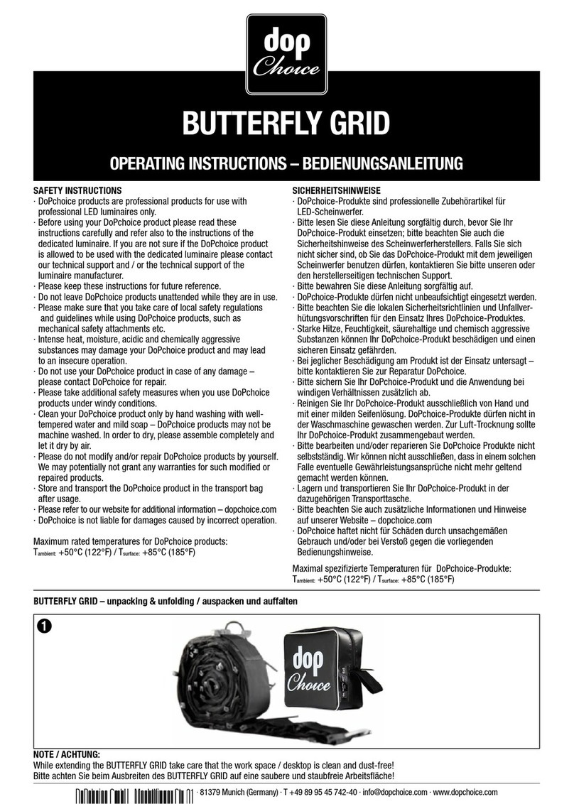 Dop Choice BUTTERFLY GRID operating instructions