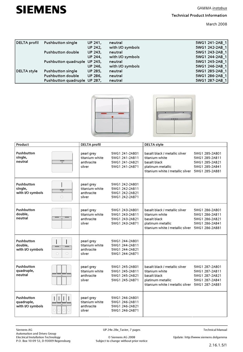 Siemens Delta Profil Series User manual