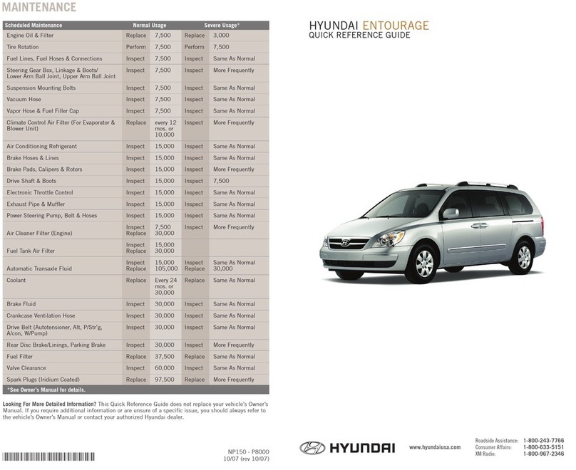 Hyundai Entourage 2008 Quick reference guide