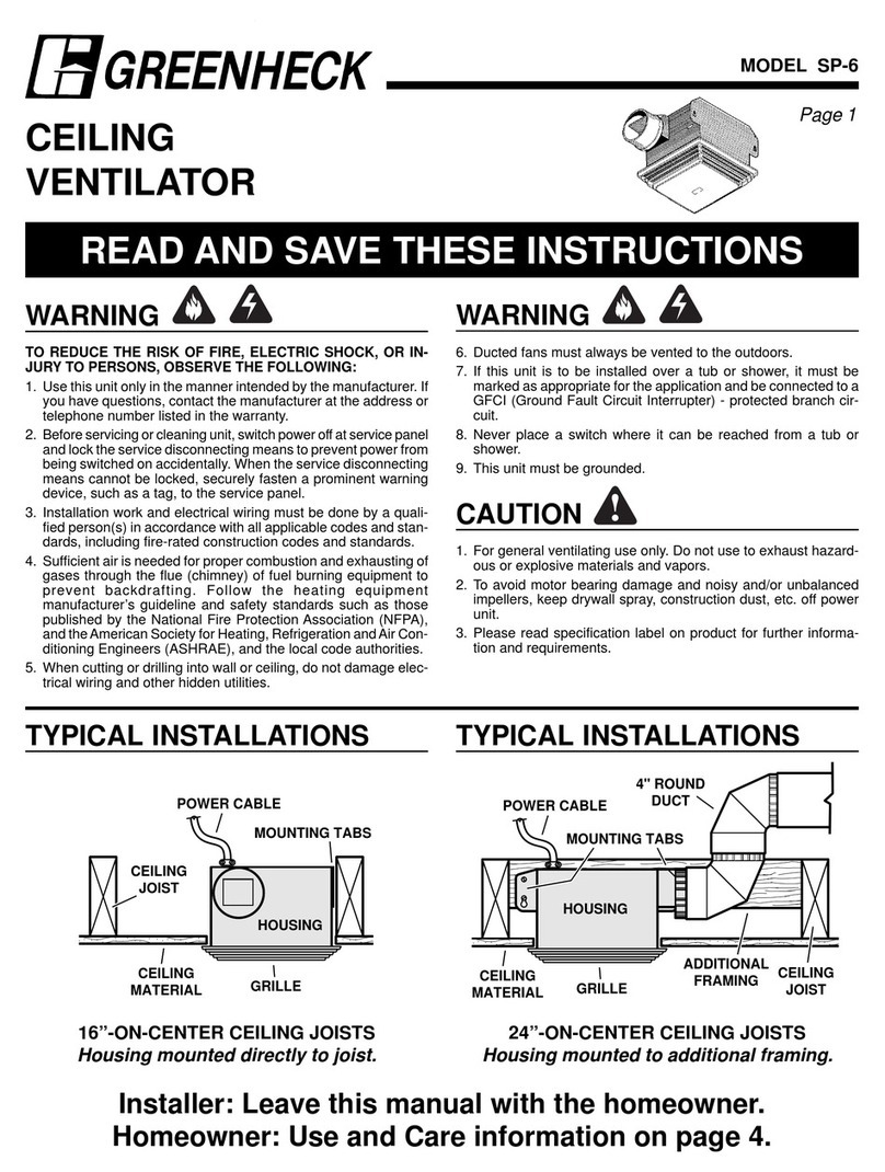 Greenheck SP-6 User manual