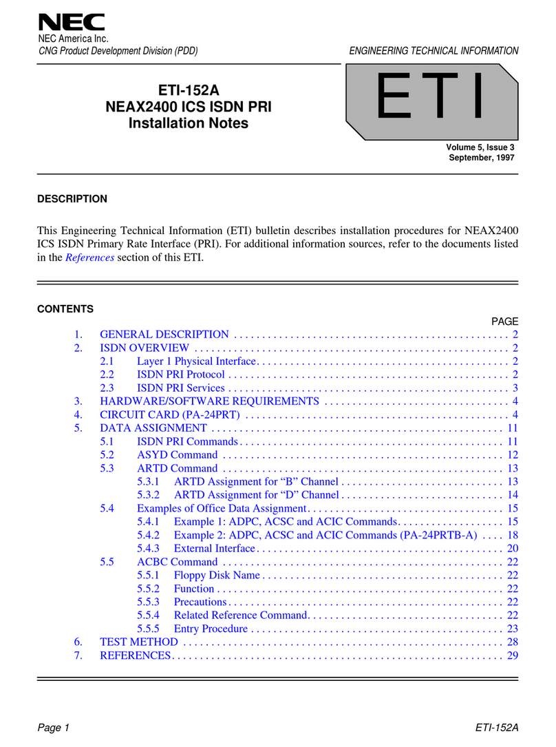 NEC NEAX2400 ICS Installation notes