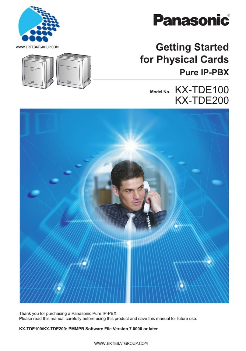 Panasonic KX-TDE100 User manual Panasonic KX-TDE100 User manual