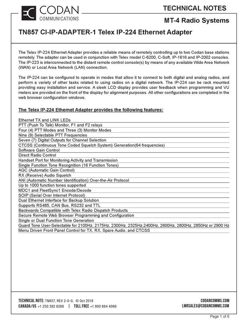 Codan MT-4 Technical notes