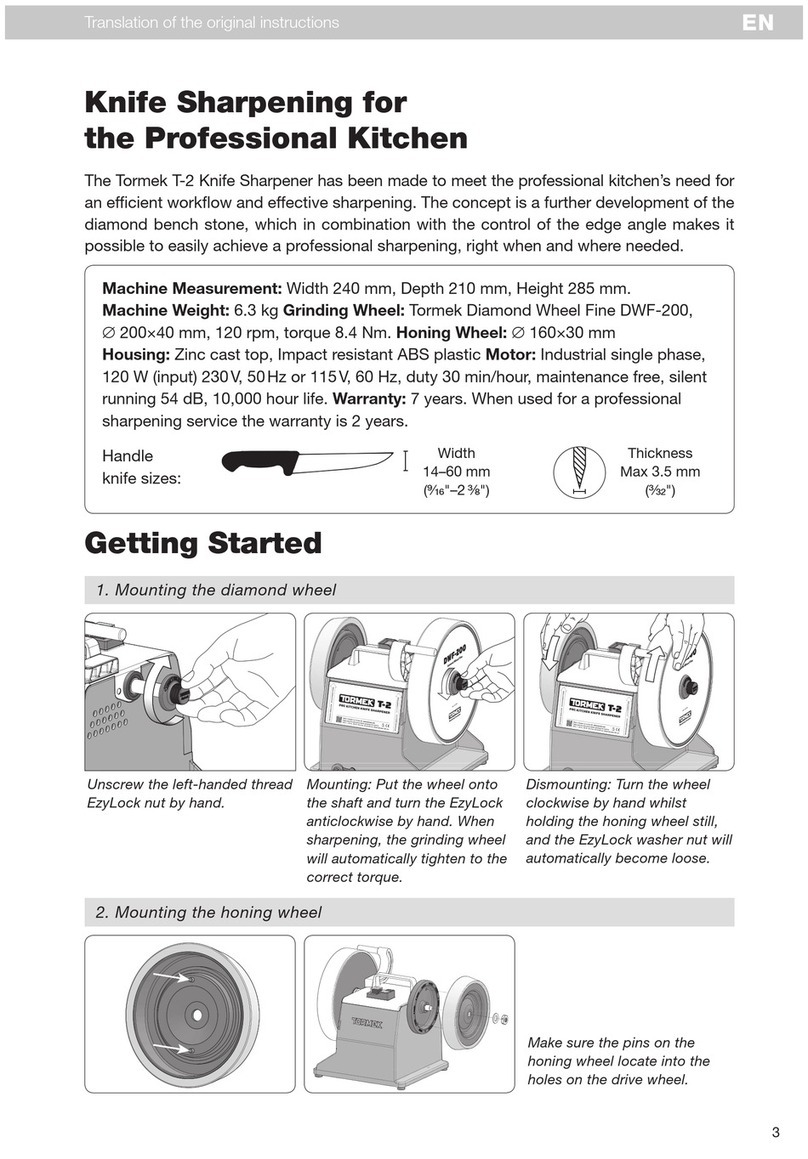 tormek T-2 Translation of the original instructions tormek T-2 Translation of the original instructions