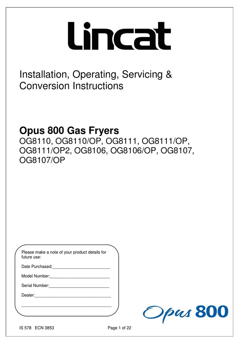 Lincat Opus 800 Series Owners manual installation, operating & service instructions Lincat Opus 800 Series Owners manual installation, operating & service instructions