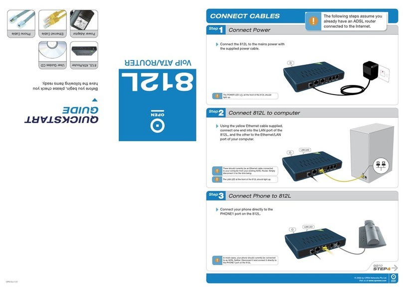 Open Networks 812L quick start guide