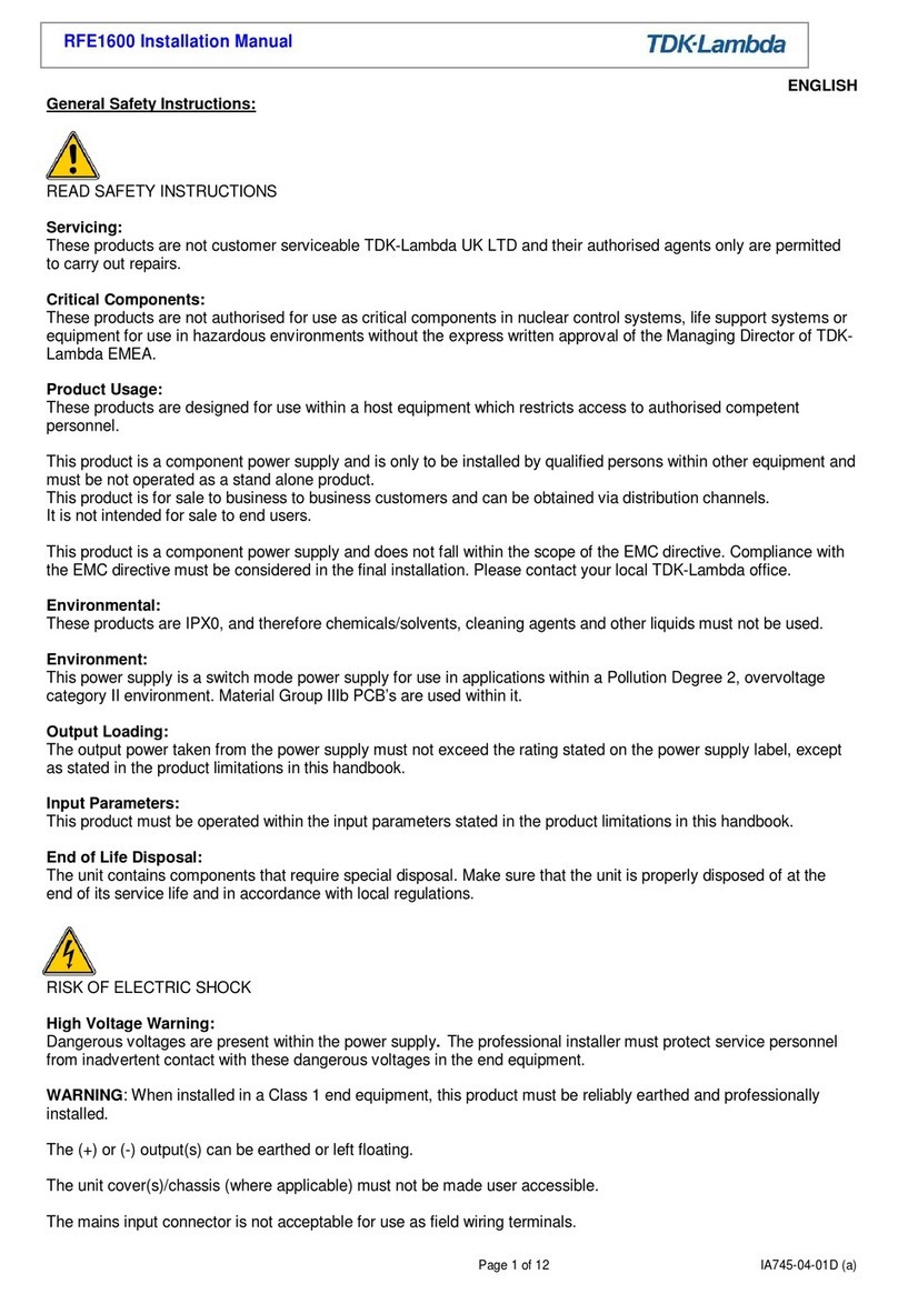TDK-Lambda RFE1600 Series User manual