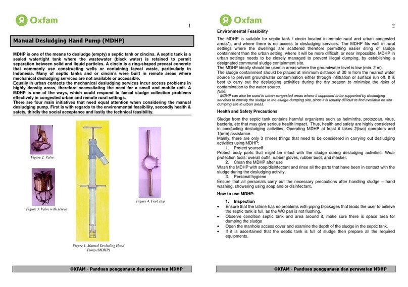 Oxfam Manual Desludging Hand Pump How to use
