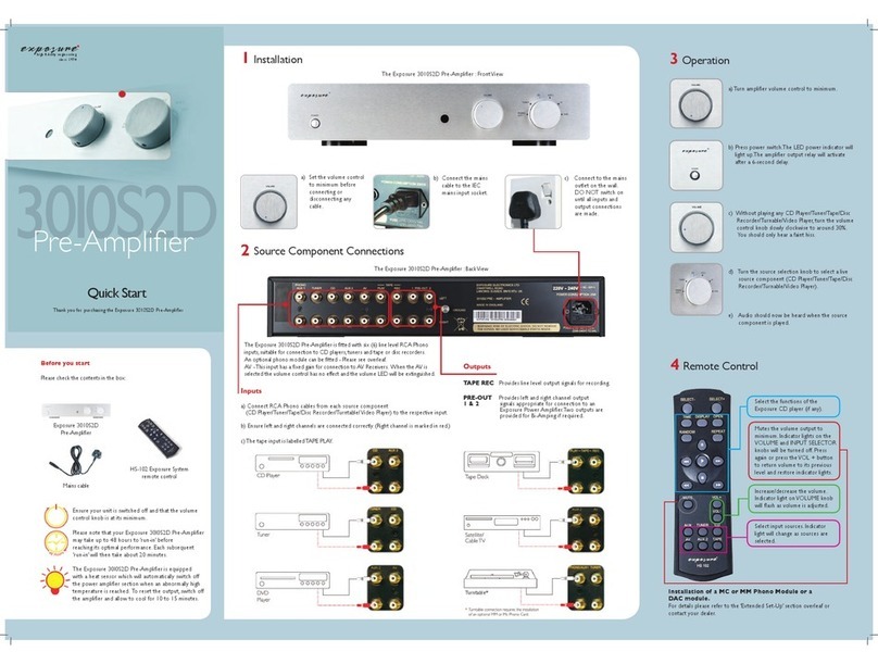 Exposure 30I0S2D User manual Exposure 30I0S2D User manual