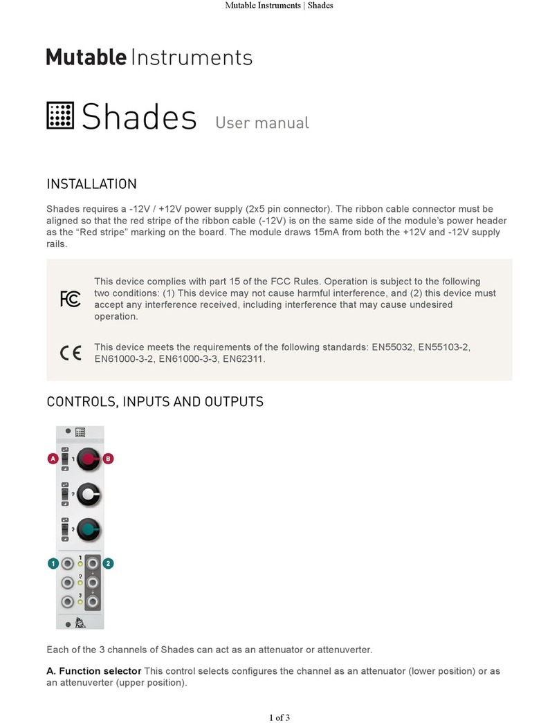 Mutable Instruments Shades User manual