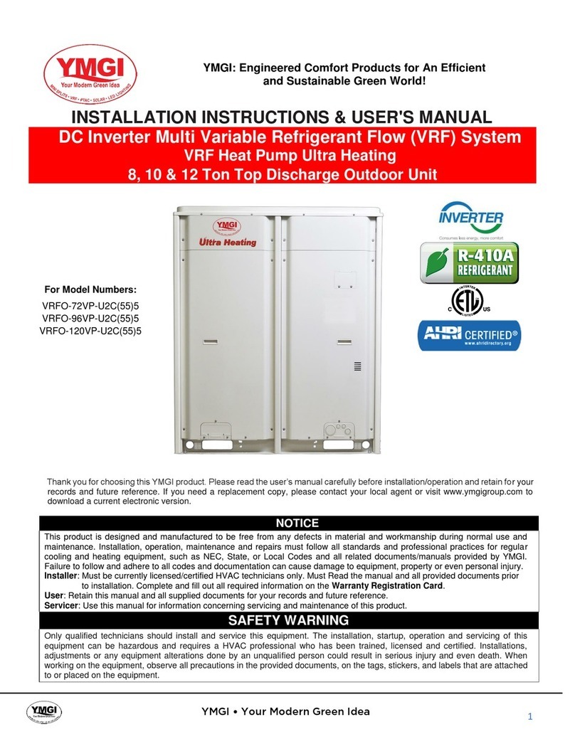 YMGI VRFO-72VP-U2C(55)5 Installation instructions & user manual