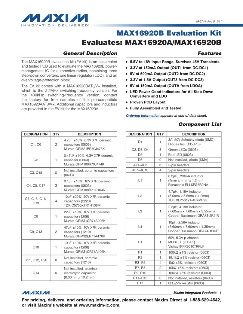 Maxim MAX16920A Operating and maintenance instructions
