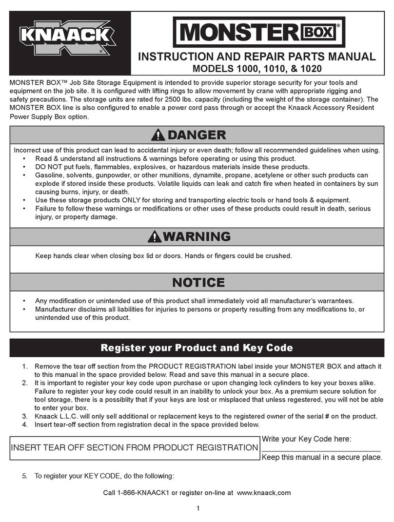 Knaack MONSTER BOX Series Instruction And Repair Parts Manual