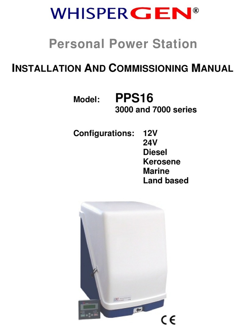 Whisper Tech WhisperGen 3000 Series Installation and commissioning manual Whisper Tech WhisperGen 3000 Series Installation and commissioning manual