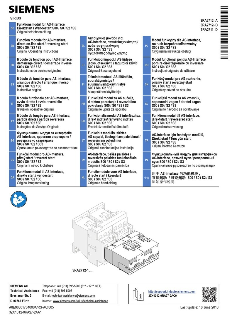 Siemens SIRIUS 3RA2712-.A Series operating instructions