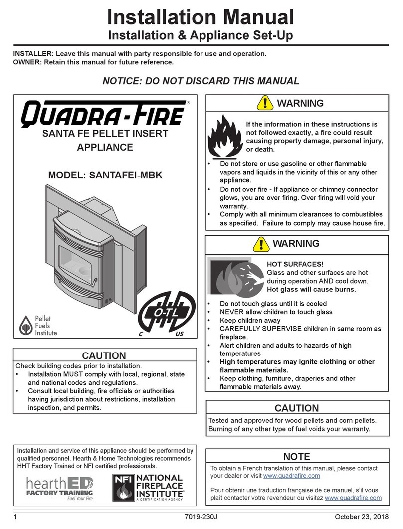 Quadra-Fire Santa Fe Pellet Insert installation manual