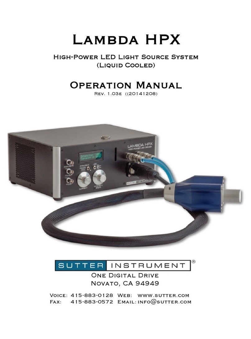 Sutter Instrument Lambda HPX Operation manual