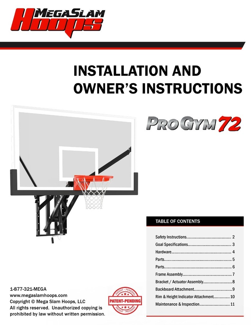 Mega Slam Hoops Pro Gym 72 Installation and owner's instructions