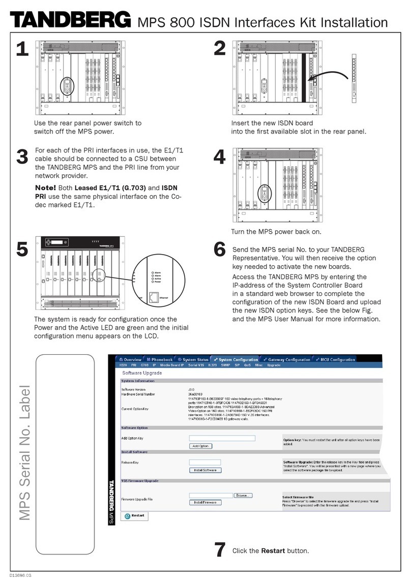 TANDBERG MPS 800 installation guide