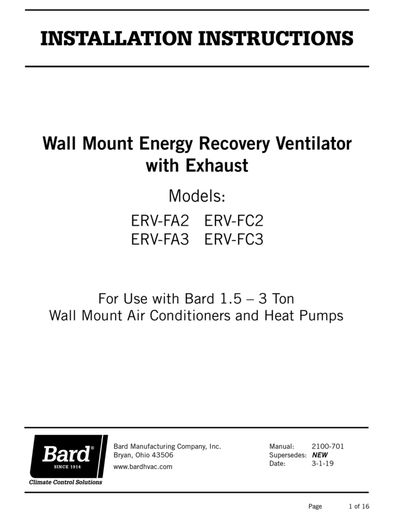 Bard ERV-FA2 installation instructions