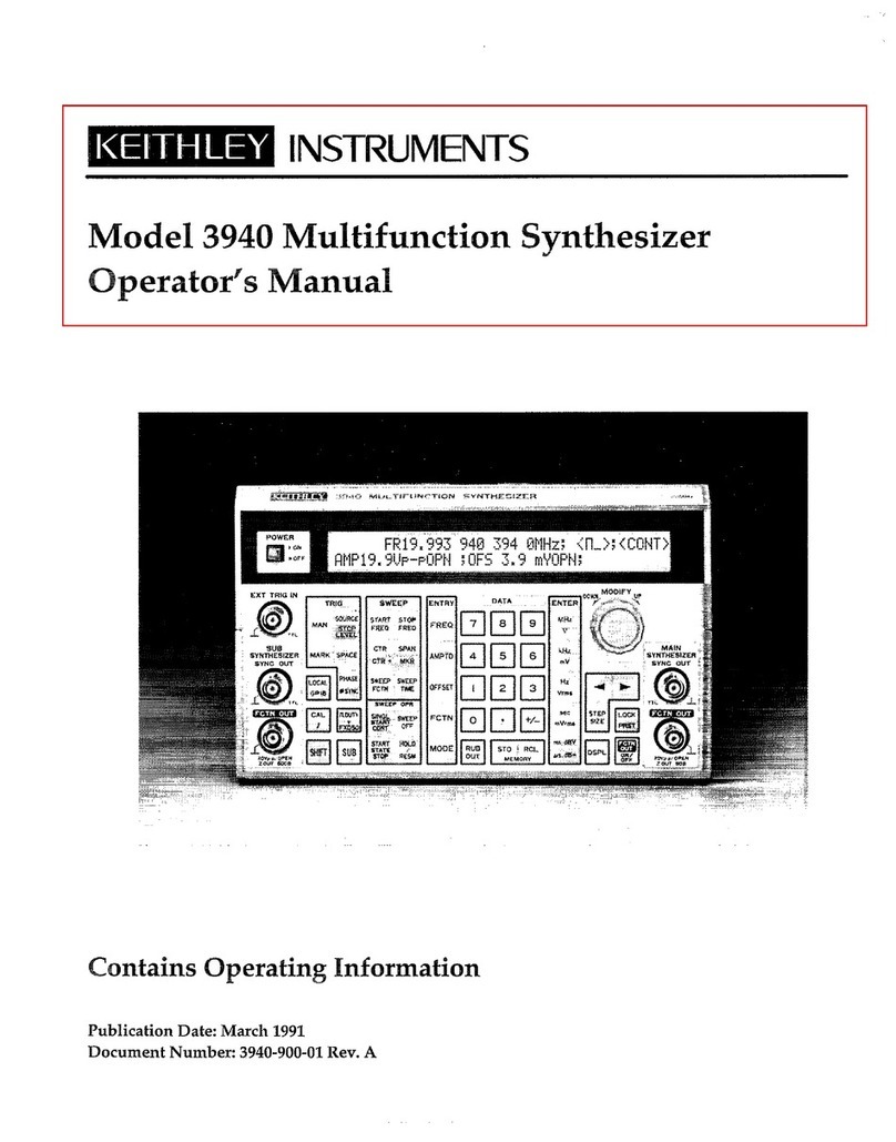 Keithley 3940 Operator's manual
