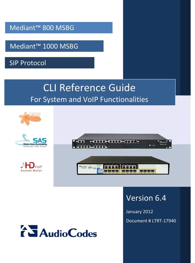 AudioCodes Mediant 800 MSBG Instruction Manual