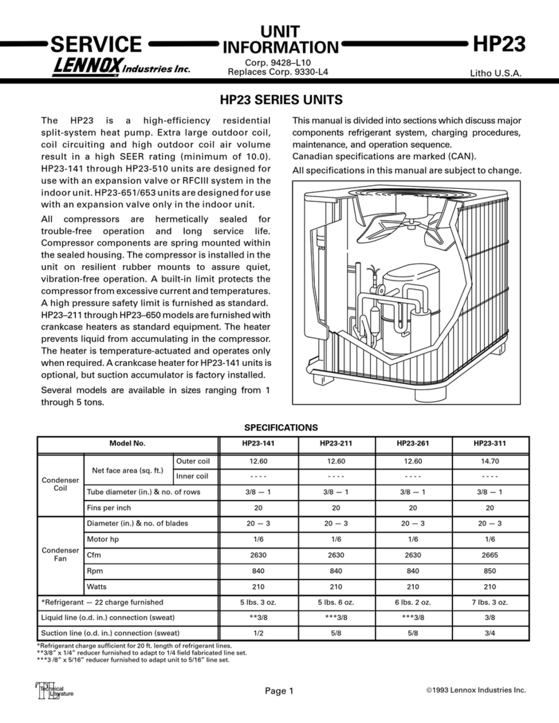 Lennox HP23 Series User manual Lennox HP23 Series User manual