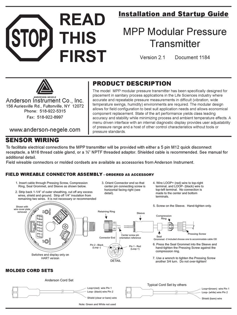 ANDERSON-NEGELE MPP Installation manual