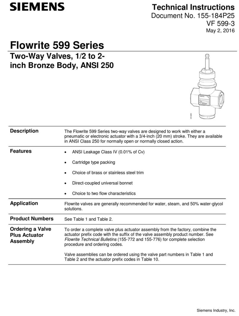 Siemens Flowrite 599 Series Technical instructions