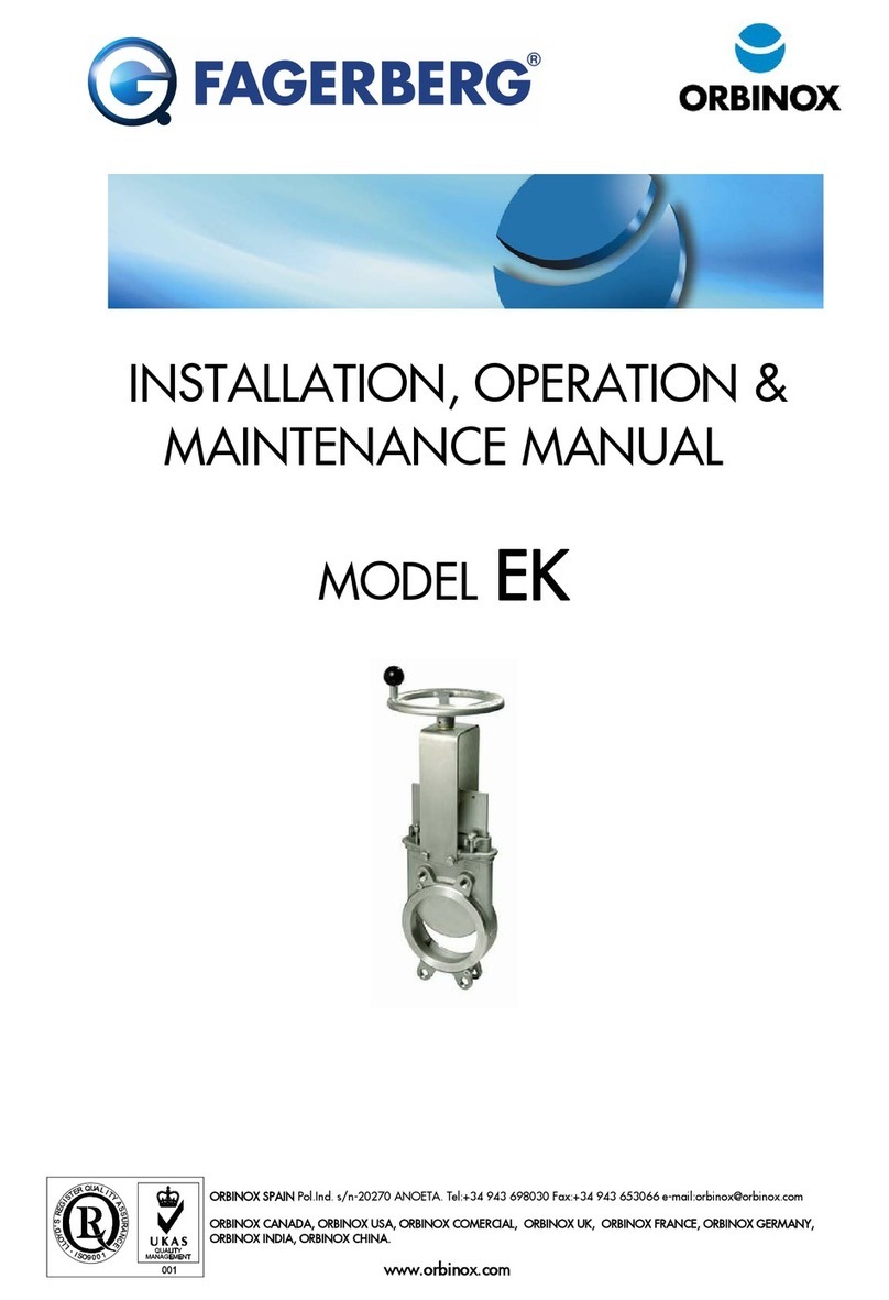Orbinox FAGERBERG EK Installation, operation & maintenance manual Orbinox FAGERBERG EK Installation, operation & maintenance manual