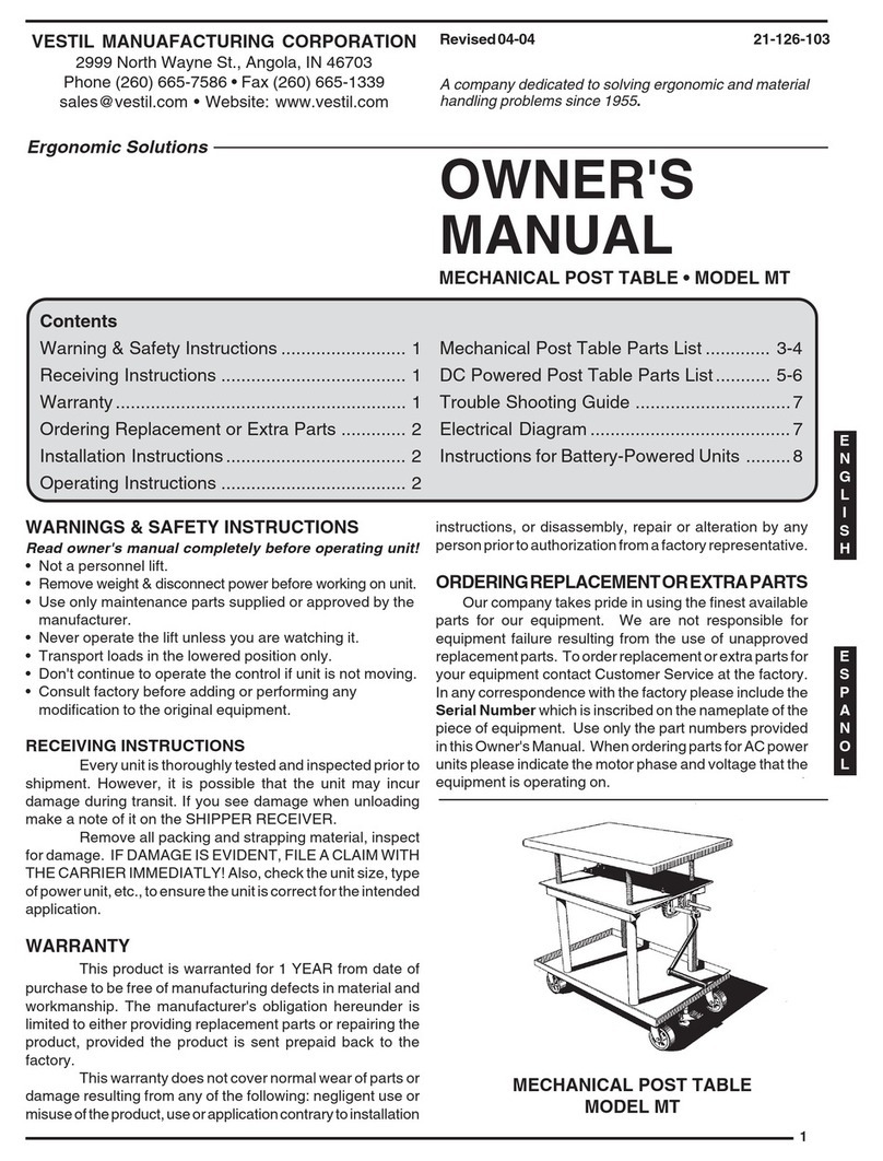 Vestil MT User manual