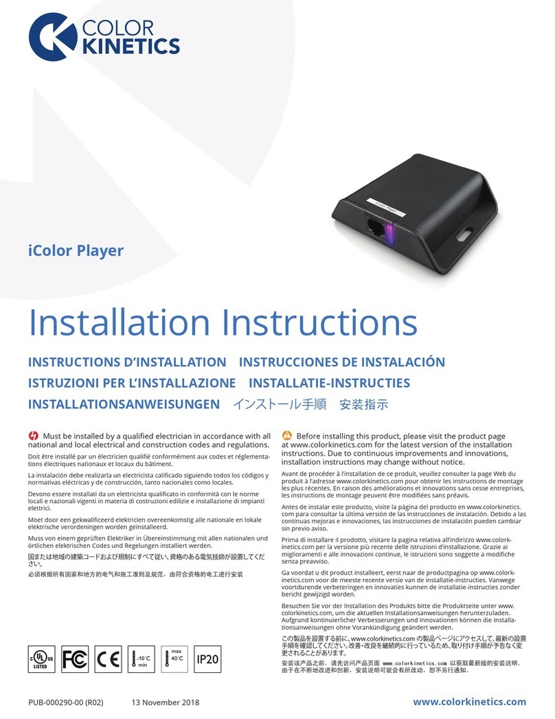 COLORKINETICS iColor Player installation instructions COLORKINETICS iColor Player installation instructions