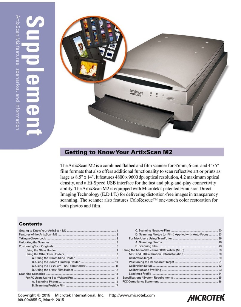 Microtek ArtixScan M2 Assembly instructions
