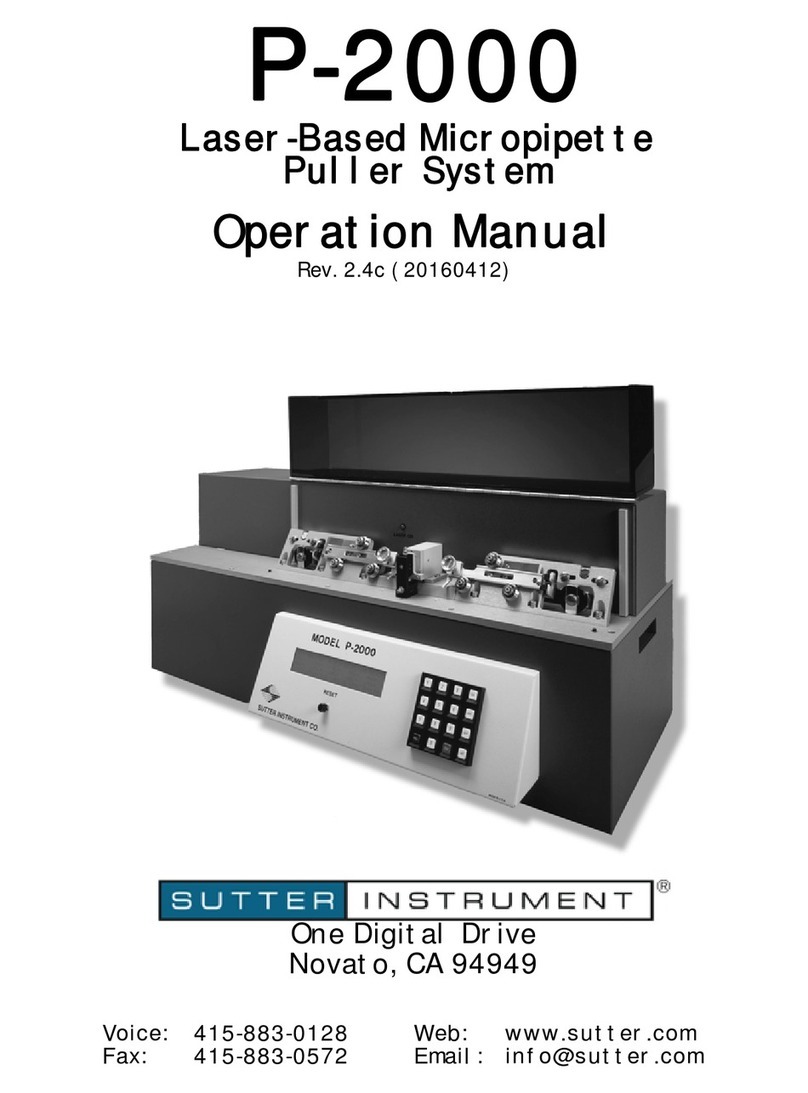 Sutter Instrument P-2000 Operation manual
