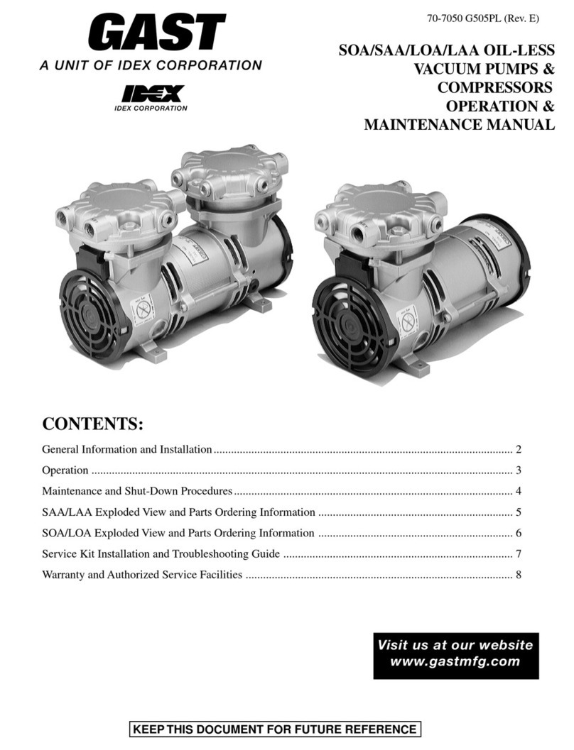 Gast SOA Series Operation & maintenance manual Gast SOA Series Operation & maintenance manual