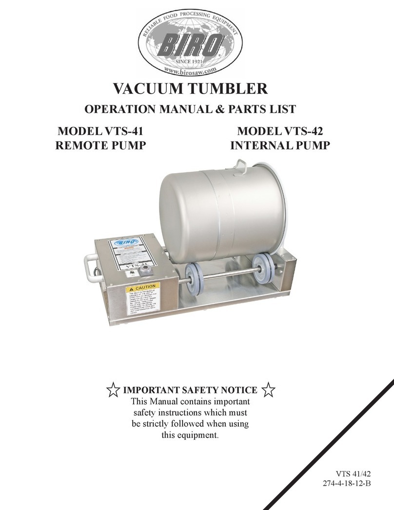 BIRO VTS-41 Operations manual & parts list