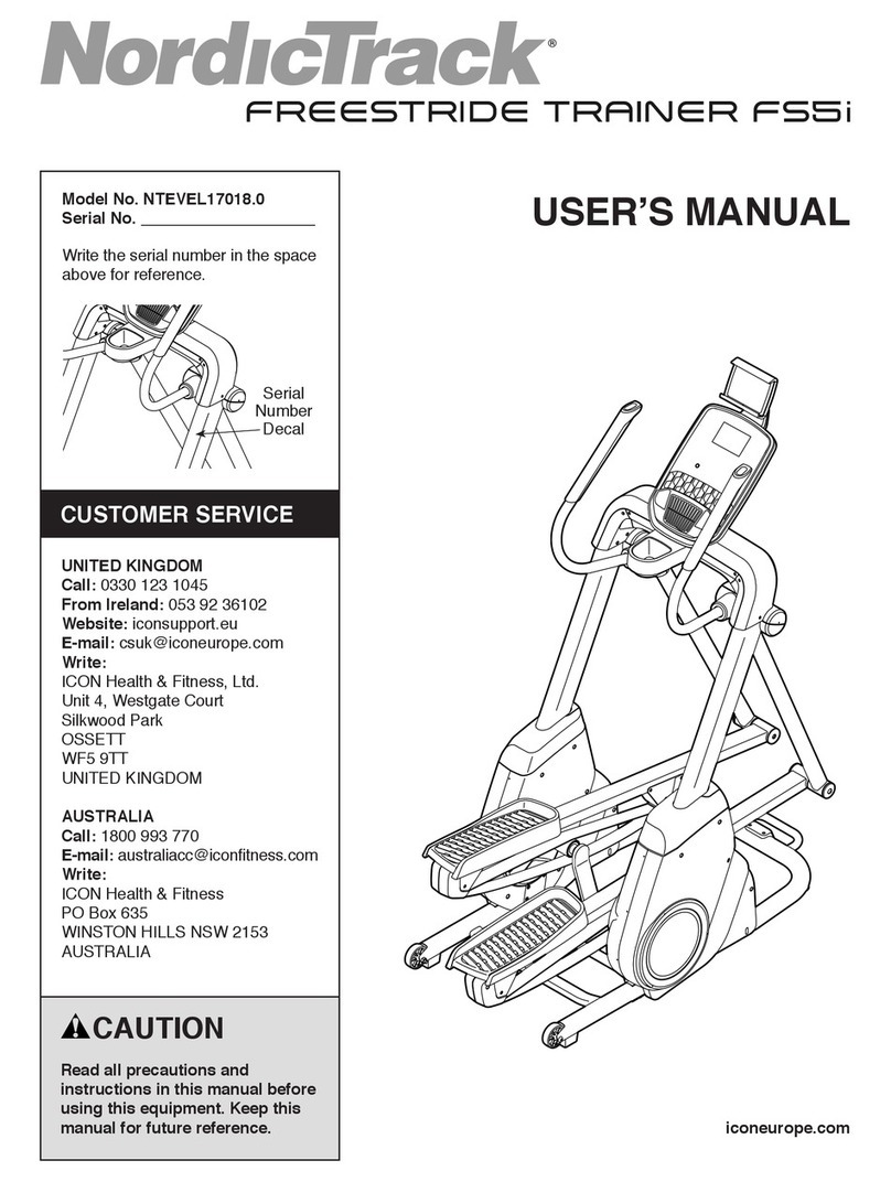 NordicTrack Freestride Trainer F55i User manual