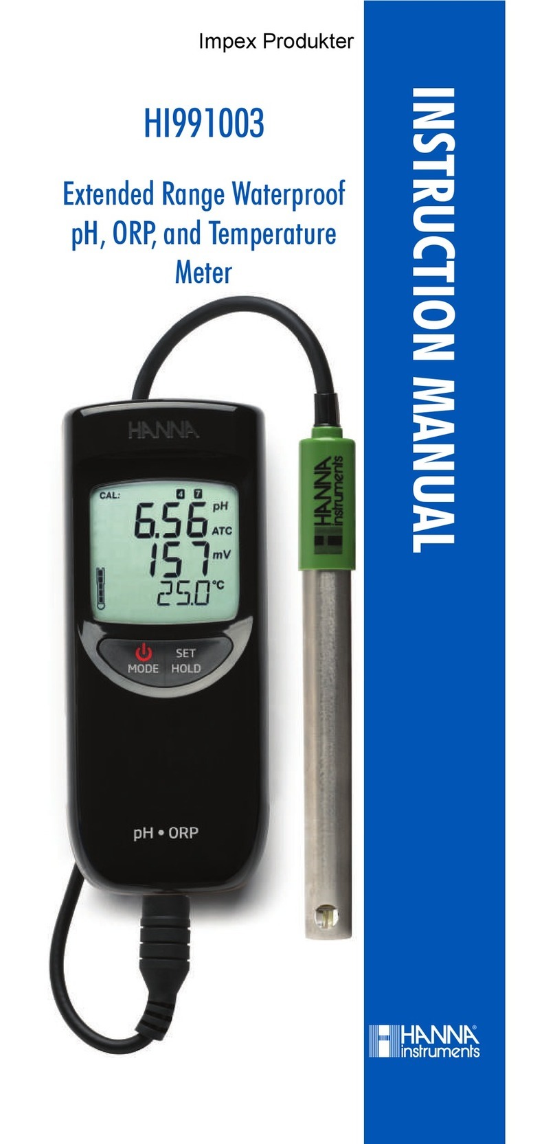 Hanna Instruments HI 991003 User manual Hanna Instruments HI 991003 User manual